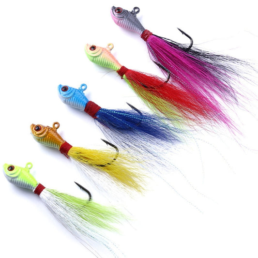 HENGJIA 7cm/25g Tied Wire Fishing Artificial Lures Lead Fish Treble Hooks Baits