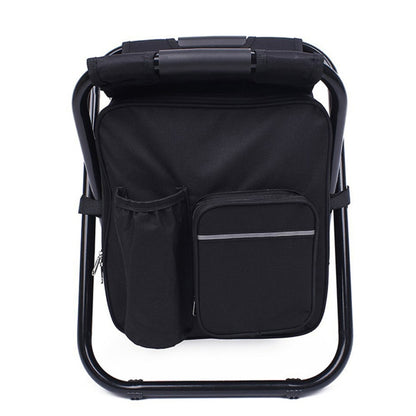 Outdoor Portable Folding Camping Chair Light Fishing Beach Chair Stainless Steel Pipe Folding Chair with Ice Bag, Stainless Steel Folding Chair(Black), Stainless Steel Folding Chair(Green), Stainless Steel Folding Chair(Blue)���������������������������...