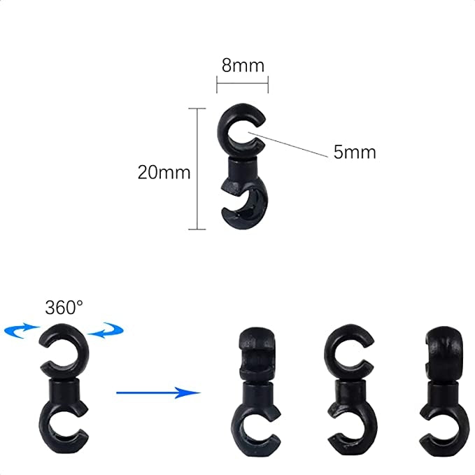 20 PCS ZTTO Bicycle MTB Brake Cable S Style Clips, Random Color Delivery