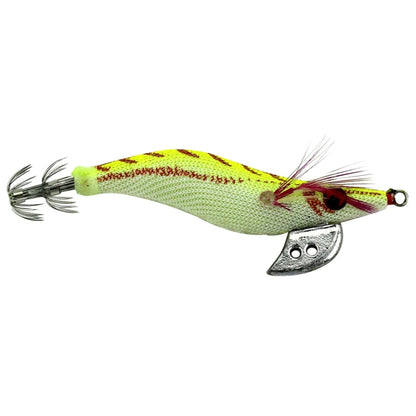 HENGJIA 8cm Plastic Hard Baits Squid Fishing Lures Decoy Wood Shrimp Baits