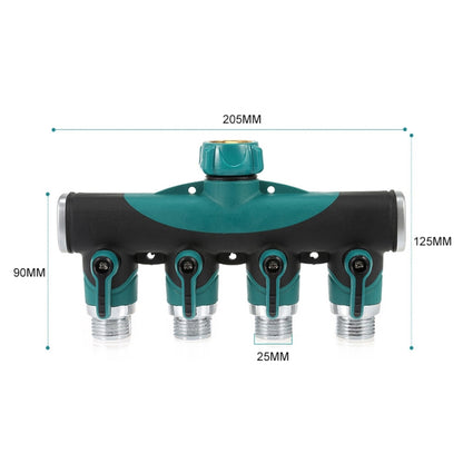4 In 1 Multi-function Garden Water Sprinklers Lawn Irrigation Valve Water Dividing Controller Water Pipe Shunt, EU Plug, EU Plug