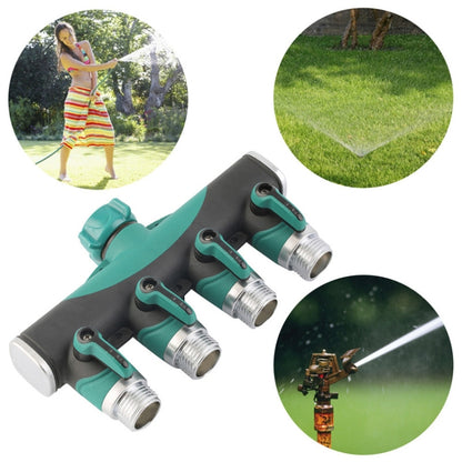 4 In 1 Multi-function Garden Water Sprinklers Lawn Irrigation Valve Water Dividing Controller Water Pipe Shunt, EU Plug, EU Plug