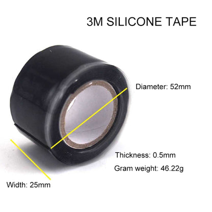 3m x 2.5cm Multi-function Waterproof High Temperature Resistance Water Pipe Wire Silicone Self-adhesive Tape, 10pcs 3m