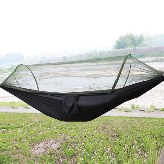 Portable Outdoor Camping Full-automatic Nylon Parachute Hammock with Mosquito Nets, Size : 290 x 140cm