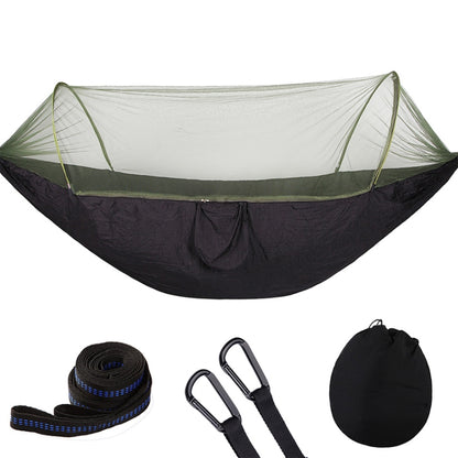 Portable Outdoor Camping Full-automatic Nylon Parachute Hammock with Mosquito Nets, Size : 290 x 140cm