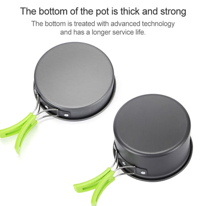 Aotu AT6385 Outdoor Camping Tableware Pots Cookwear Set for 1-2 Person