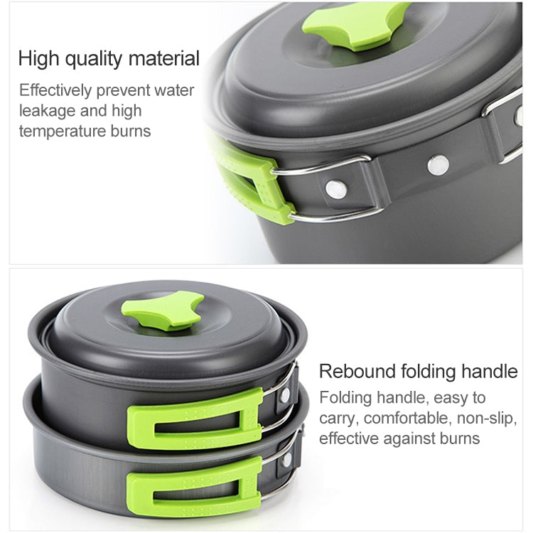 Aotu AT6385 Outdoor Camping Tableware Pots Cookwear Set for 1-2 Person