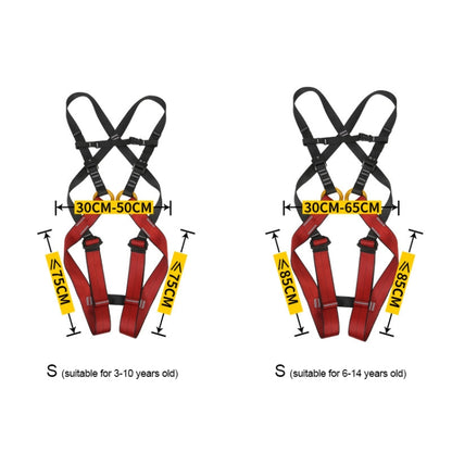 XINDA XDA9516 Outdoor Rock Climbing Polyester High-strength Wire Adjustable Downhill Whole Body Safety Belt Children Size: S