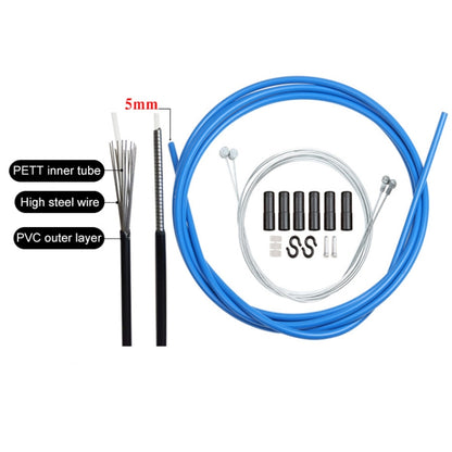 Universal Bicycle Brake Cable Tube Set, White, Yellow, Black, Orange, Green, Grey, Blue, Red