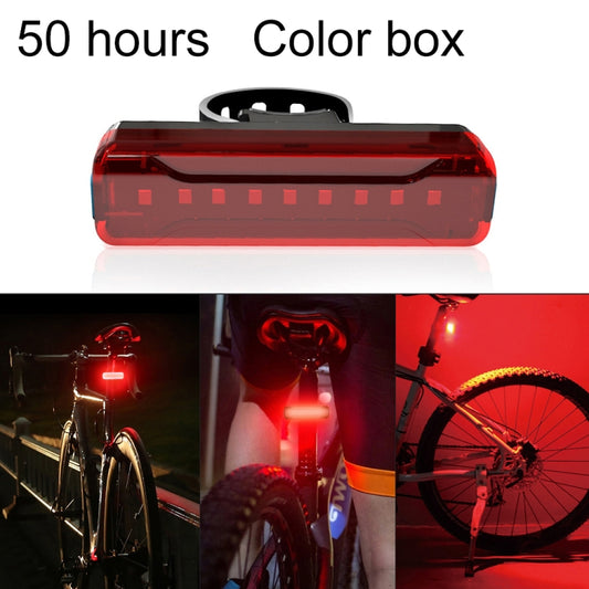 A02 Bicycle Taillight Bicycle Riding Motorcycle Electric Car LED Mountain Bike USB Charging Safety Warning Light (50 Hours, Color Box)