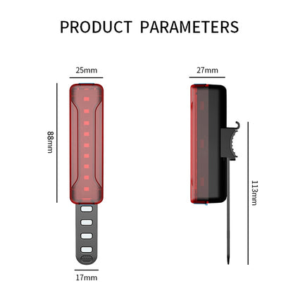 A02 Bicycle Taillight Bicycle Riding Motorcycle Electric Car LED Mountain Bike USB Charging Safety Warning Light (50 Hours, Plastic Bag), 50 Hours, Plastic Bag