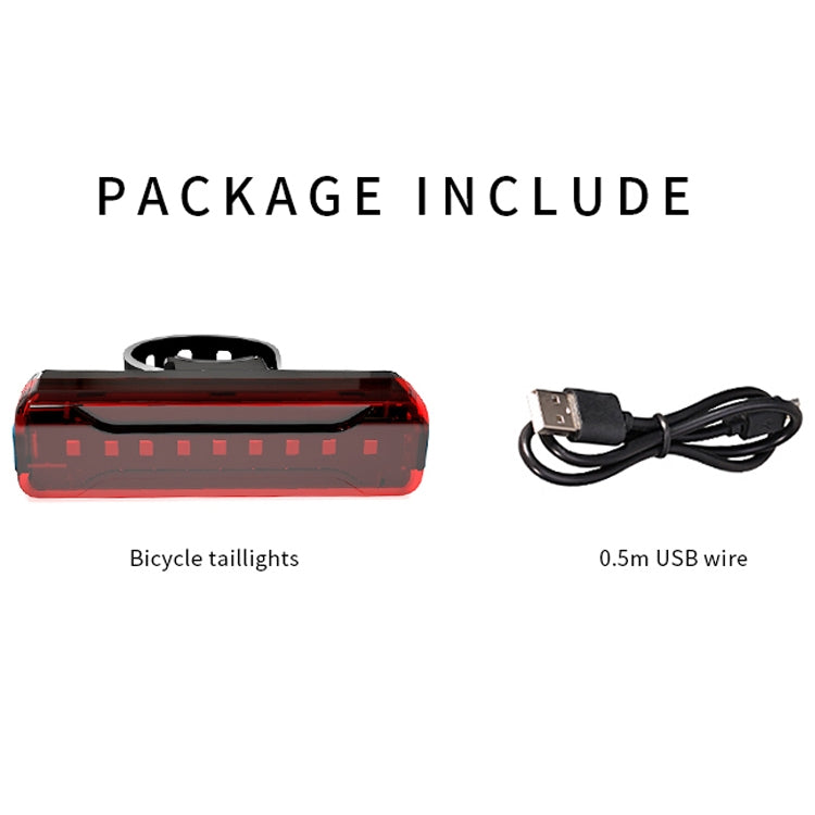 A02 Bicycle Taillight Bicycle Riding Motorcycle Electric Car LED Mountain Bike USB Charging Safety Warning Light (50 Hours, Plastic Bag), 50 Hours, Plastic Bag