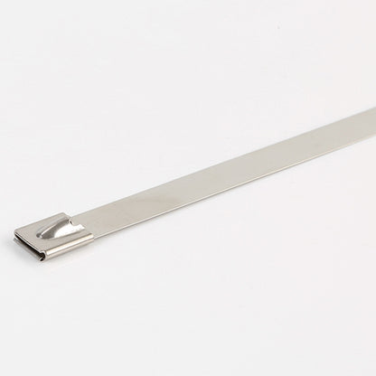 100 PCS 4.6x400mm Stainless Steel Metal Cable Ties Tie Zip Wrap Exhaust Heat Straps Induction Pipe, 4.6x400mm