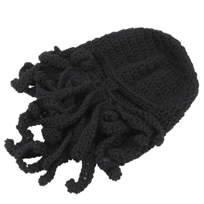 Amurleopard Unisex Barbarian Knit Beanie Octopus Tentacle Cap Winter Warm Face Mask Crochet Hat