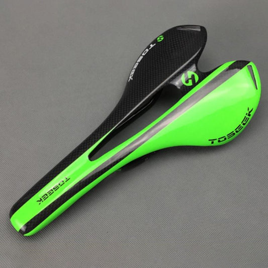 TOSEEK Road Bike Carbon Fiber Seat Bicycle Hollow Seat Saddle, 3K Texture + Light