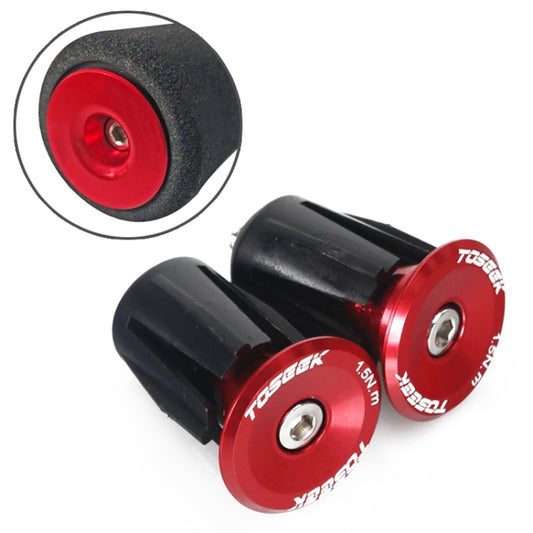 TOSEEK 1 Pair Mountain Bike Handlebar Grips Caps End Plug Aluminum Alloy Bicycle  Bar Ends Plug