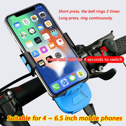 Multifunction 4  in 1 Phone Holder Bicycle Bell Cycling Lamp Flashlight