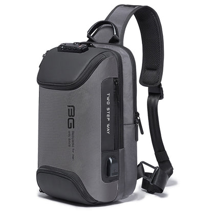 BANGE Men Security USB Chest Bag Portable Outdoor Shoulder Bag, Outdoor Shoulder Bag