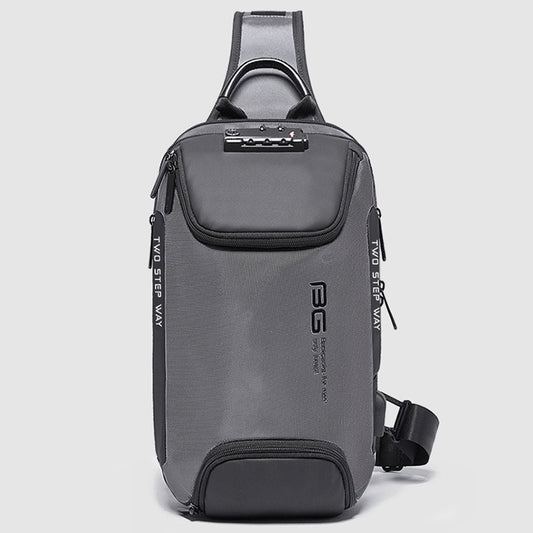 BANGE Men Security USB Chest Bag Portable Outdoor Shoulder Bag, Outdoor Shoulder Bag