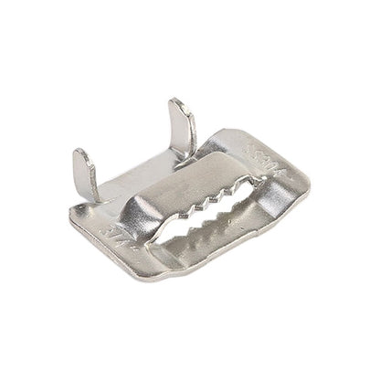 100 PCS 12.7mm 304 Stainless Steel Tie Lock Type Cable Wrapped Bundle Buckle, 12.7mm