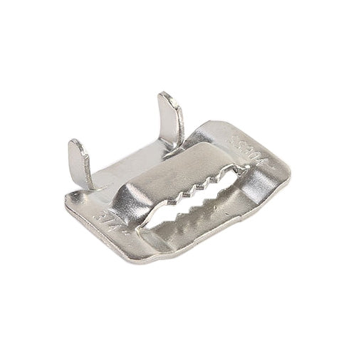 100 PCS 12.7mm 304 Stainless Steel Tie Lock Type Cable Wrapped Bundle Buckle, 12.7mm