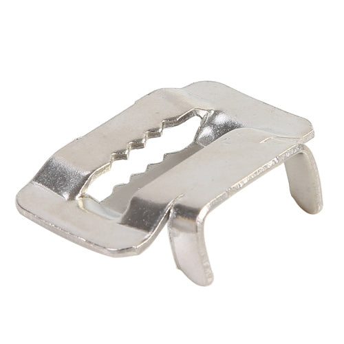 100 PCS 12.7mm 304 Stainless Steel Tie Lock Type Cable Wrapped Bundle Buckle, 12.7mm