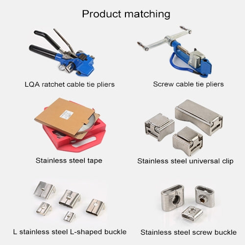 100 PCS 12.7mm 304 Stainless Steel Tie Lock Type Cable Wrapped Bundle Buckle, 12.7mm