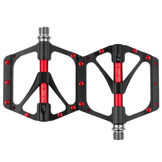 PROMEND PD-M82-TI 1 Pair Mountain Bicycle Titanium Alloy Shaft 3-Bearings Wide Pedals