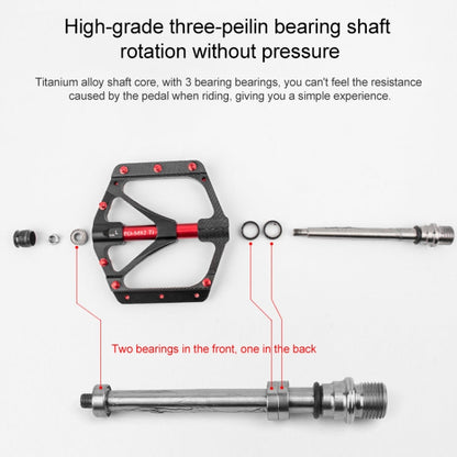 PROMEND PD-M82-TI 1 Pair Mountain Bicycle Titanium Alloy Shaft 3-Bearings Wide Pedals