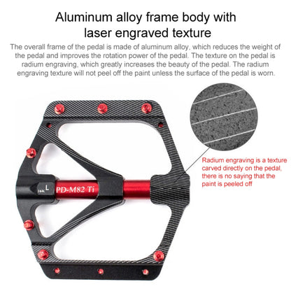 PROMEND PD-M82-TI 1 Pair Mountain Bicycle Titanium Alloy Shaft 3-Bearings Wide Pedals