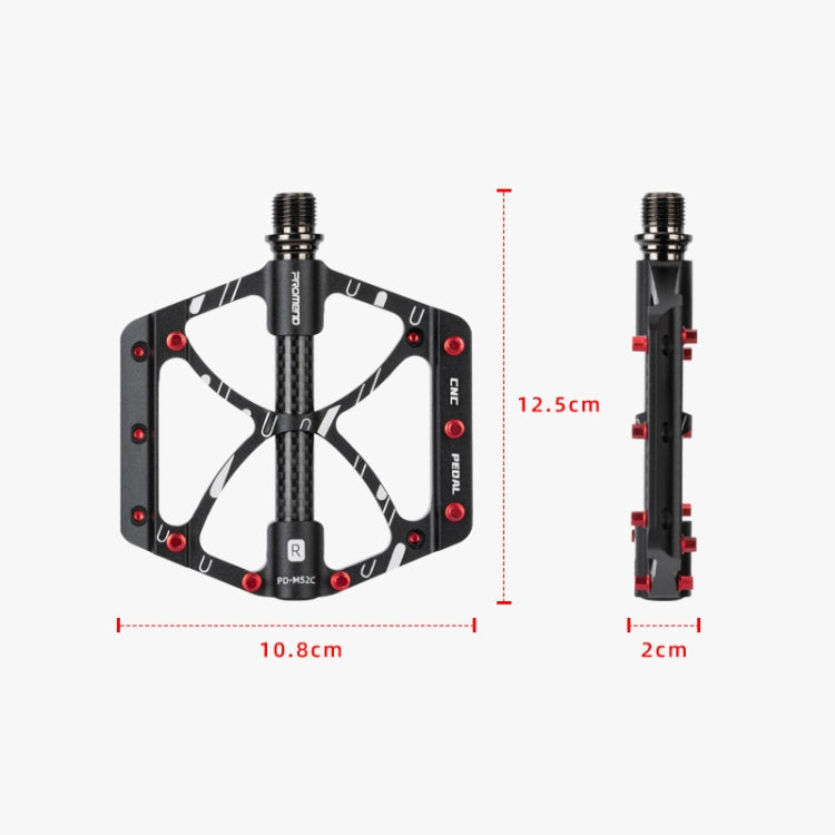 دواسات دراجة PROMEND PD-M52C، زوج واحد، مصنوعة من سبائك الألومنيوم وألياف الكربون، PD-M52C