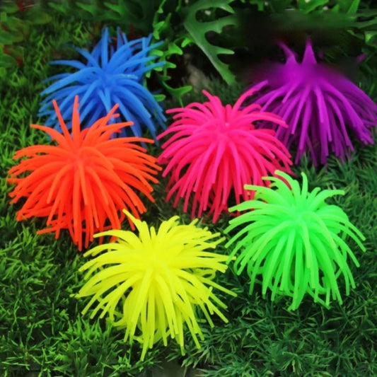 Aquarium Articles Decoration TPR Simulation Sea Urchin Ball Coral, Size: L, Diameter: 13cm, Size: L