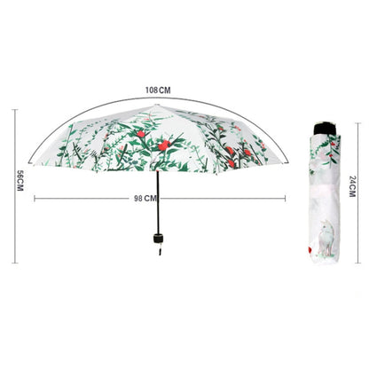 Creative Fresh Style Three Fold Silver Tape Anti Ultraviolet Sunshade Umbrella