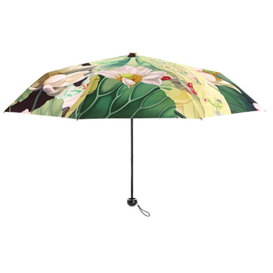 Creative Fresh Style Three Fold Silver Tape Anti Ultraviolet Sunshade Umbrella