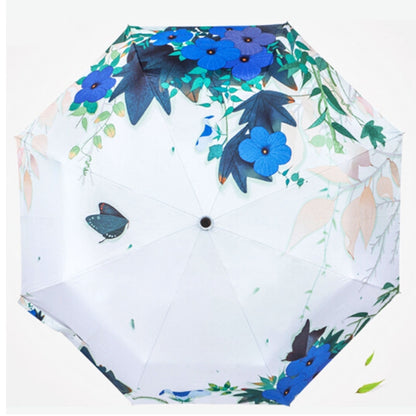 Creative Fresh Style Three Fold Silver Tape Anti Ultraviolet Sunshade Umbrella