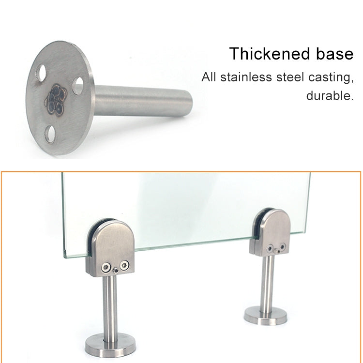 201 Stainless Steel Glass Fish Mouth Support Rod Fixing Clip with 14x100mm Rod, Specification: M, M, with 14x100mm Rod