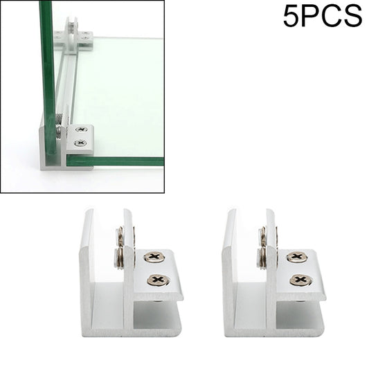 5 PCS Aluminum Alloy Glass Combination Clamp Cabinet Partition Fixing Clip, 90 degrees Cliped 10-12mm, 90 degrees Cliped 10-12mm
