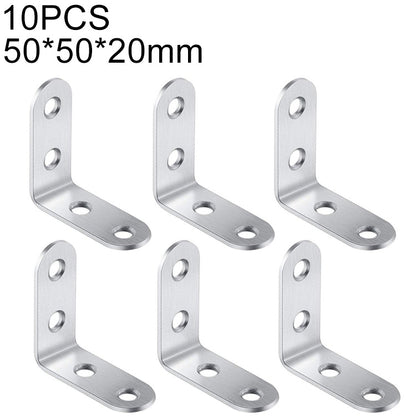10pcs Stainless Steel 90 Degree Angle Bracket,Corner Brace Joint Bracket Fastener Furniture Cabinet Screens Wall (50mm), 50mm (10pcs)