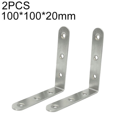 2pcs Stainless Steel 90 Degree Angle Bracket,Corner Brace Joint Bracket Fastener Furniture Cabinet Screens Wall (100mm), 100mm (2pcs)