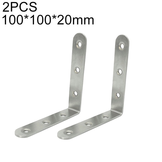 2pcs Stainless Steel 90 Degree Angle Bracket,Corner Brace Joint Bracket Fastener Furniture Cabinet Screens Wall (100mm), 100mm (2pcs)