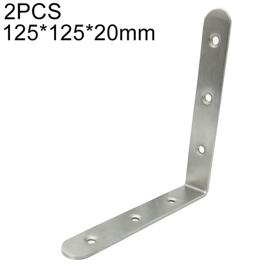 2pcs Stainless Steel 90 Degree Angle Bracket,Corner Brace Joint Bracket Fastener Furniture Cabinet Screens Wall (125mm), 125mm (2pcs)