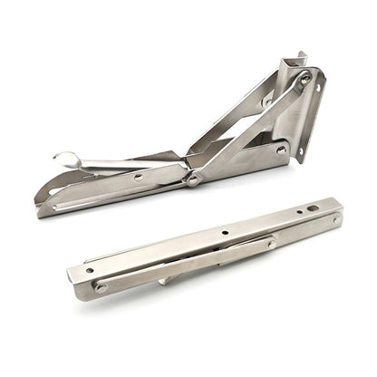 2 PCS 10 inch K Type Wall-mounted Foldable Stainless Steel Spring Storage Shelf for Dining Table, 10 inch
