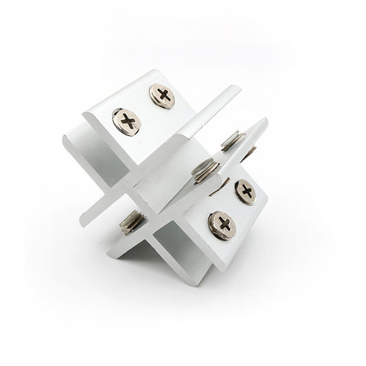 Cross-type Aluminum Alloy Glass Combination Clamp Cabinet Partition Fixing Clip, Cliped 10-12mm, Cross-type Cliped 10-12mm