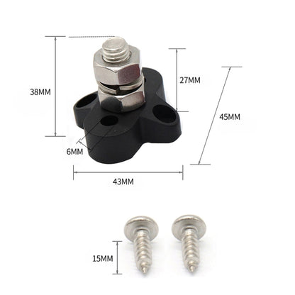 Single Heavy-Duty Terminal Studs Black  M10 Bus Bar for Car / RV / Boat, M10 Black