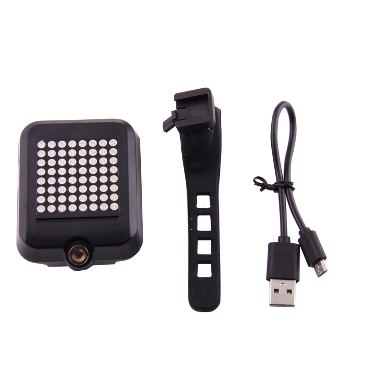Bicycle Intelligent Wireless Control USB Rechargeable Turn Signal Light Bike Rear&#160;Brake Light with Laser & Mount Holder Strap, AQY-0100