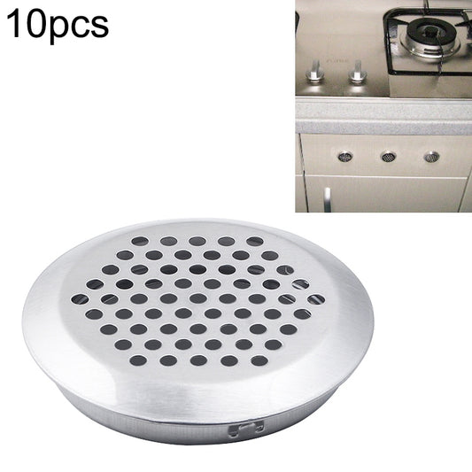 10pcs Bevel Surface 25mm Cabinet Round Air Vent Stainless Steel Louvered Grille Cover Vents with Little Holes, 25mm Bevel