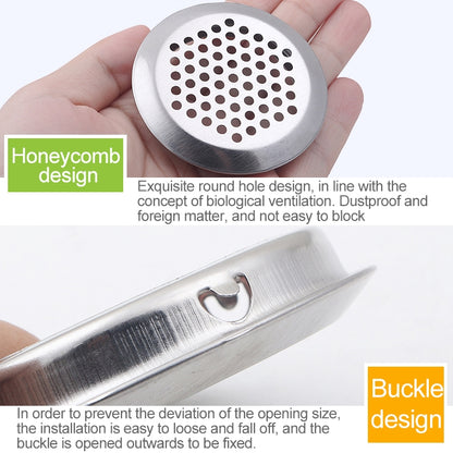 10pcs Bevel Surface 29mm Cabinet Round Air Vent Stainless Steel Louvered Grille Cover Vents with Little Holes, 29mm Bevel
