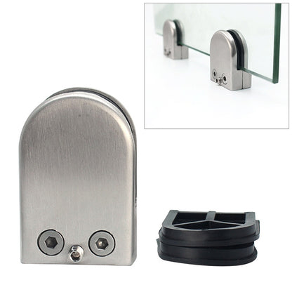 9-14mm Concave Curved Bottom Matte Polished 201 Stainless Steel Fixed Clip Railing Glass Wood Layer Board Clamp Bracket, 9-14mm, Curved Bottom, 201 Stainless Steel