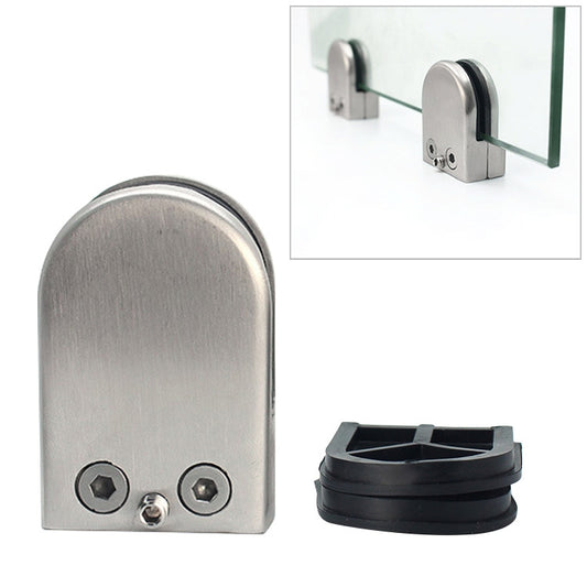 9-14mm Concave Curved Bottom Matte Polished 201 Stainless Steel Fixed Clip Railing Glass Wood Layer Board Clamp Bracket, 9-14mm, Curved Bottom, 201 Stainless Steel