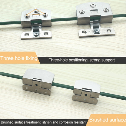 Open Hole Free Brushed Surface Glass Hinge, Size: S, 3-7mm, S